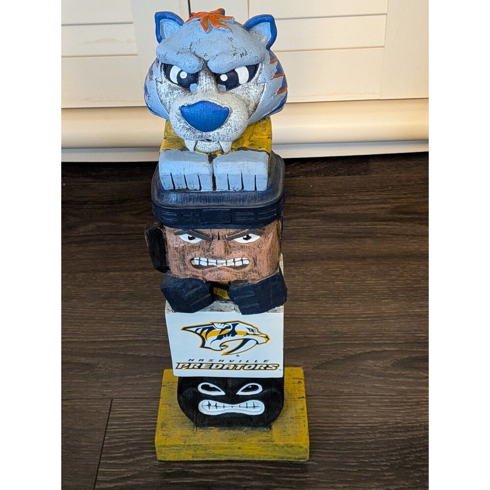 Nashville Predators Hockey Mascot Decorative Totem Statue Figurine, Blue/Yellow